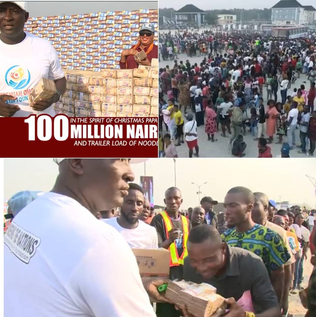 Trending Gist: Popular Prophet, Jeremiah Omoto Fufeyin splash over 100 million naira, trailer loads of noodles to Nigerians as they celebrate Christmas (Watch Video)